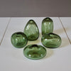 Forest Green Glass Bud Vases set of 5