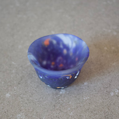 Frosted Glass Sake Cup #7012 Navy Blue