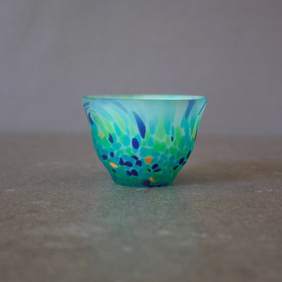 Frosted Glass Sake Cup #7013 Green