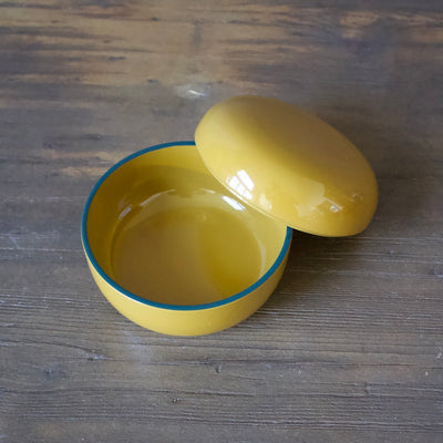 Round Lacquer Bonbonnière Yellow