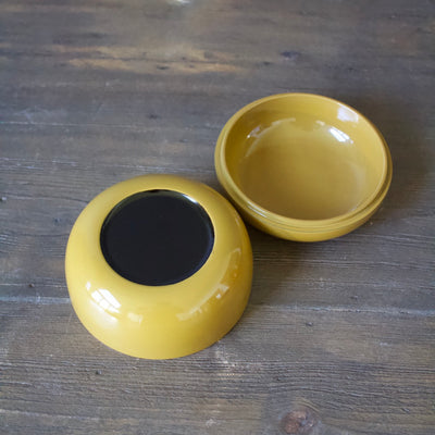 Round Lacquer Bonbonnière Yellow