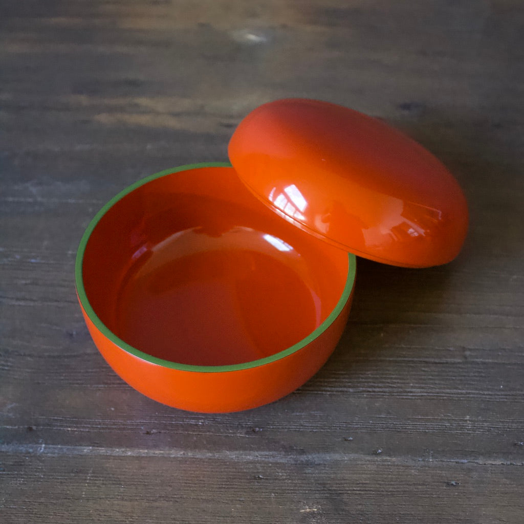 Round Lacquer Bonbonnière Orange